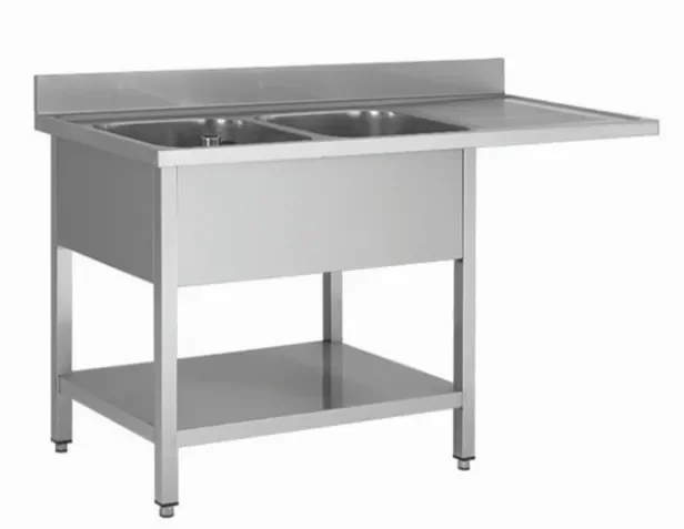 Nouveauté Plonge professionnel en inox avec passage lave vaisselle a droite 1600x600x850+100mm