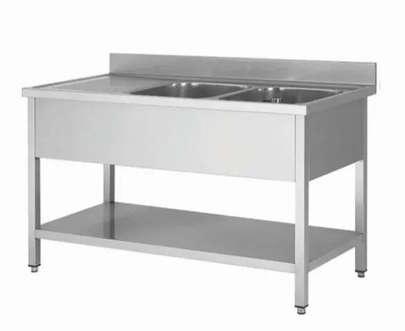 Meilleur Prix Plonge professionnel avec 2 bacs a droite 1400x700x850+100mm