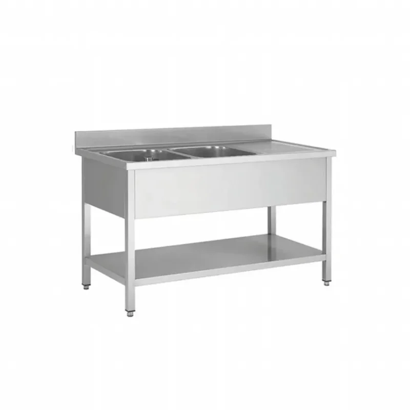 Plonge professionnel avec 2 bacs a gauche 1600x600x850+100mm Satisfait Ou Remboursé