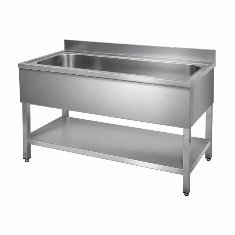 Prix Promo Plonge 1 bac professionnel en inox 1000x700x850+100mm