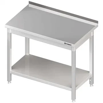 Remise Table de travail inox adossée avec étagère 1900x700x900 à monter