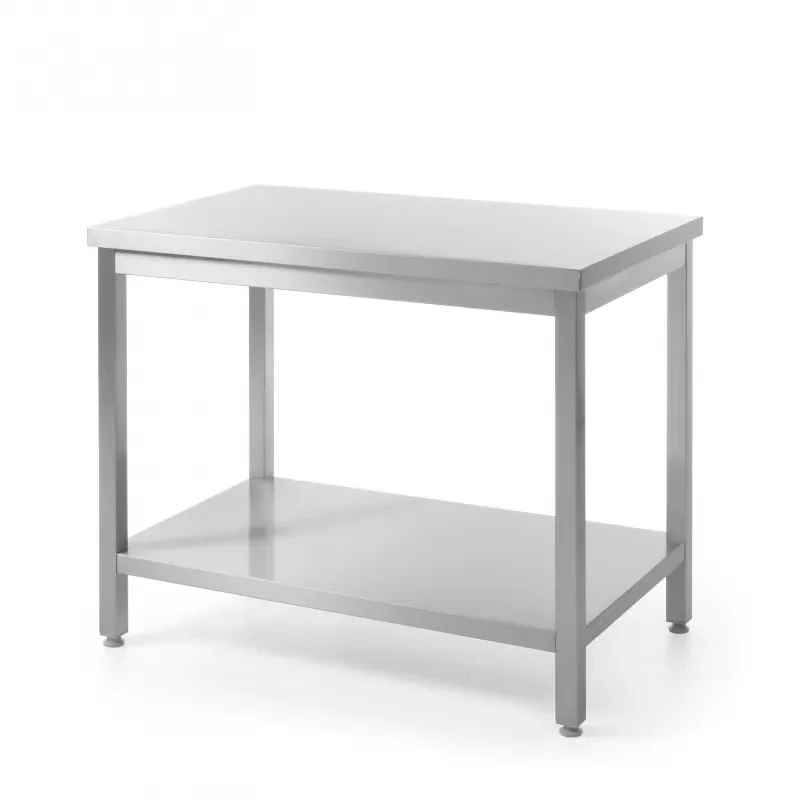 Table de travail inox centrale avec étagère 900x800x900 à monter Offre Du Jour