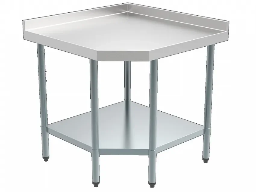 Table de travail inox adossée d'angle 600x600x900 Super Prix