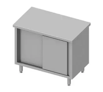 Expédié Aujourd’hui Meuble bas traversant inox centrale avec portes coulissantes 800x800x900