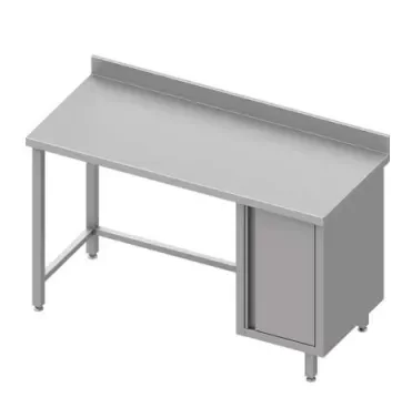 Top Vente Table de travail inox adossée avec placardà droite sans étagère 1800x600x900