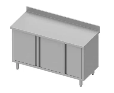 Meuble inox de rangement adossée avec placardà droite 3 portes battantes 1200x700x900 Prix Réduit
