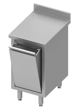 Meuble bas inox adossée avec poubelle basculante 455x700x900 Achat Immédiat