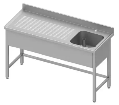 Nouvel Arrivage Plonge inox adossée renforcé avec 1 bacà droitesans étagère 1800x600x900