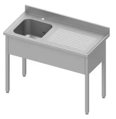 Plonge inox adossée avec 1 bacà gauchesans étagère 1000x600x900 à monter Produit De Marque