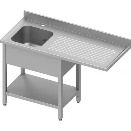 Usine Directe Plonge inox 1 bacà gauche avec passage lave-vaisselle 1300x700x900 à monter