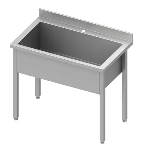 Prix Réduit Plonge inox maxi 1 cuve profonde 300 mm soudée 1000x700x900
