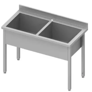 Vente Flash Plonge inox maxi 2 cuves profondes soudée 1400x700x900 h=300
