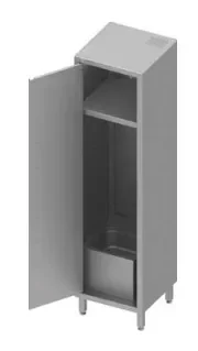 Armoire inox de rangement avec lavabo 500x500x2000 Authentique