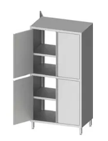 Armoire traversante portes battantes 1200x800x2000 inox Paiement Sécurisé