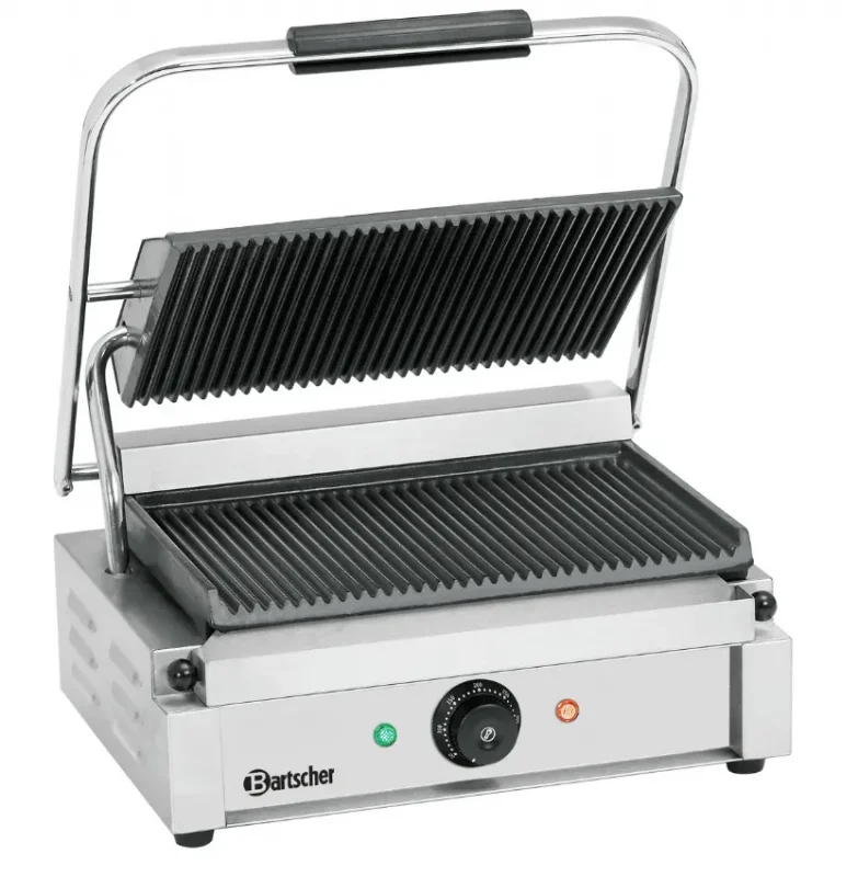 Acheter Direct Grill de contact pour panini rainuré avec minuterie - 410x400x200 mm