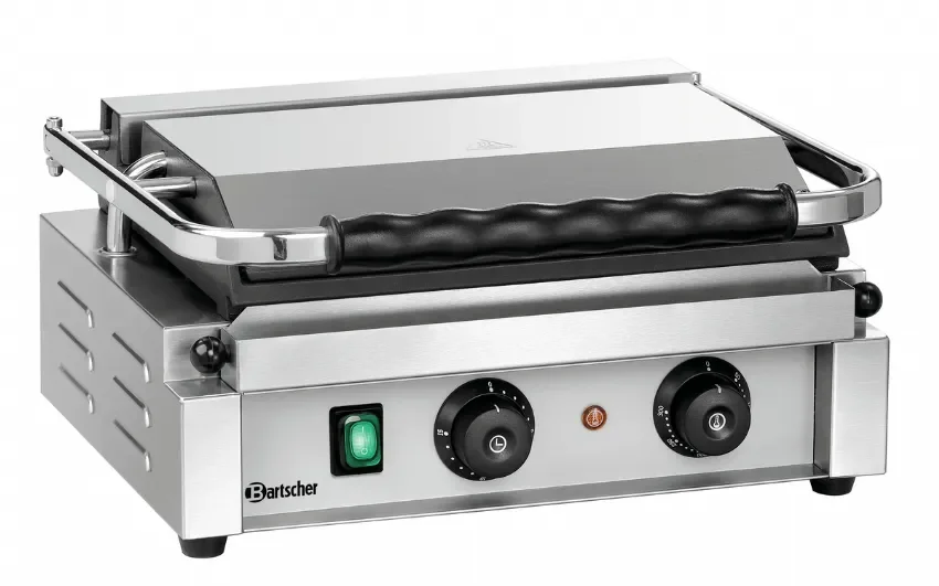 Grill de contact pour panini lisse avec minuterie - 410x400x200 mm Prix Cassé