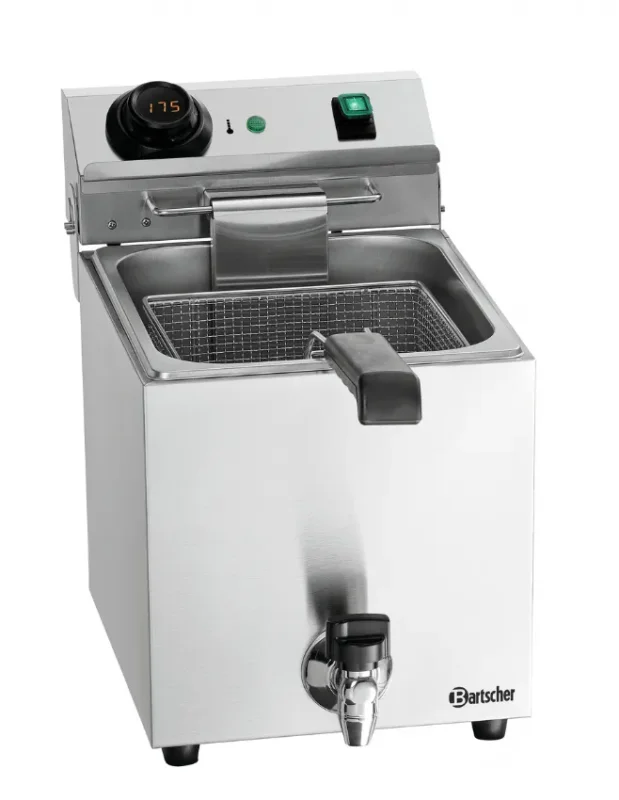 Friteuse électrique à poser numérique 9 l avec robinet de vidange - 285x640x410 mm Commander Vite