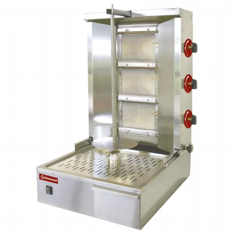 Machine à kebab au gaz d'une capacité de 25 à 35 kg - 580x660xh870 mm Nouvel Arrivage