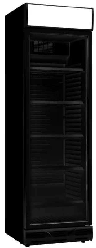 Réfrigérateur avec 1 porte en verre noir - 595x650x2000 mm Réduction