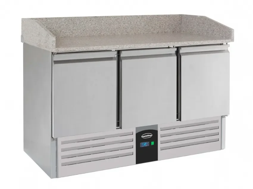 Prix Cassé Meuble à pizza avec 3 portes groupe frigo bas - 1400x700x1020 mm