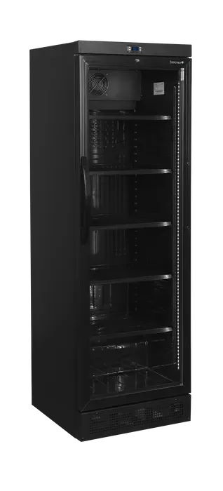 Expédié Aujourd’hui Réfrigérateur à boissons noir avec 1 porte vitrée - 595x640x1840 mm
