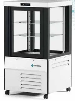 Top Vente Vitrine 4 faces vitrées positive couleur blanche 230l - 690x720x1280 mm