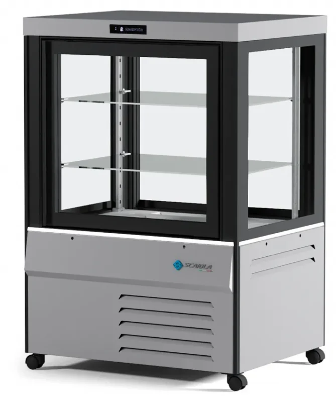 Vitrine 4 faces vitrées négative couleur blanche 230l - 690x710x1280 mm Prix Choc