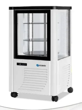 Vitrine réfrigérée positive panoramique rotative couleur blanche 4 faces vitrées 230l Affaire À Saisir