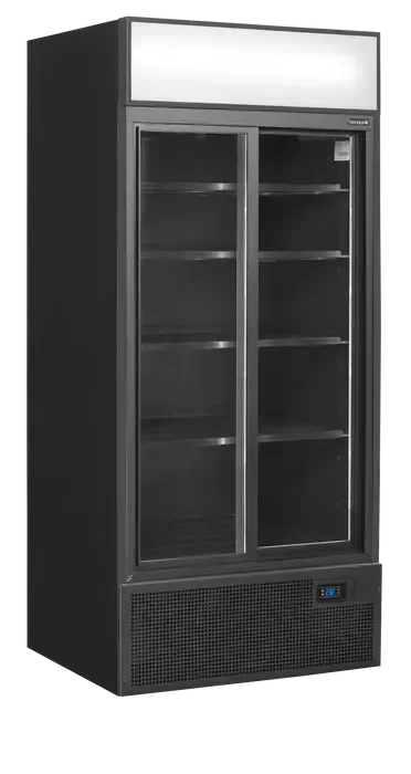 Commander Maintenant Vitrine réfrigérée noire avec 2 portes vitrées 707 litres - 890x740x1990 mm