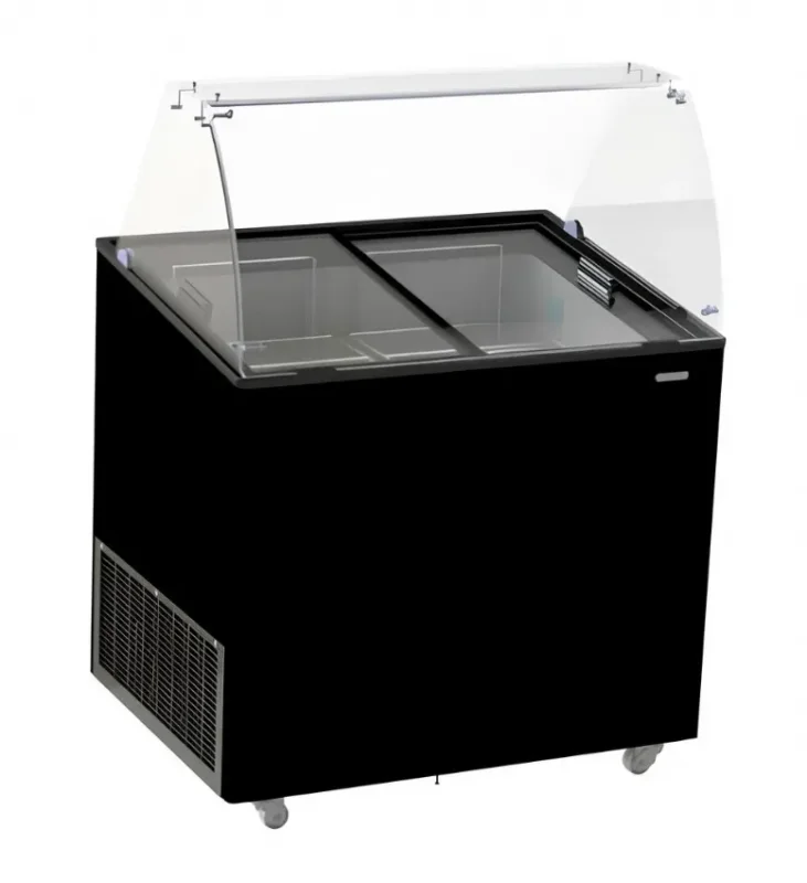 Acheter Direct Vitrine à crème glacée noire 6x5 l -24/-14°c - 909x644x1229 mm