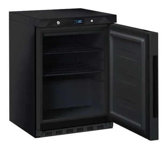 Super Prix Armoire réfrigérée 1 porte pleine capacité 200 litres 2 étagères + 1 en bas couleur noire