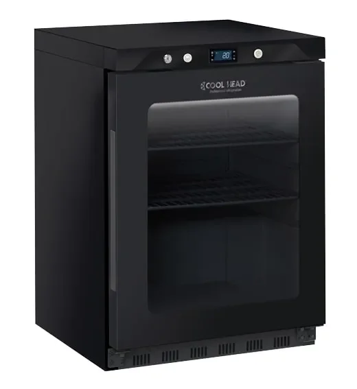 Bon Marché Armoire réfrigérée 1 porte vitrée capacité 200 litres 2 étagères + 1 en bas couleur noire