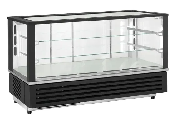 Nouveauté Vitrine comptoir de patisserie panoramique portes arrière coulissantes 280 litres - 1192x676x731 mm