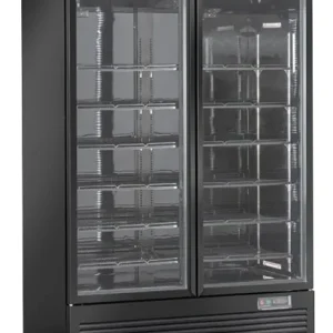 Acheter Direct Armoire à boissons 2 portes vitrées 1000 litres 1253x740x2040 mm noire