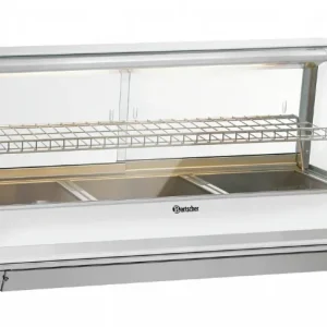 Vitrine chauffante à poser 3 bacs 1/1 gn - 1095x785x560 mm Meilleur Choix