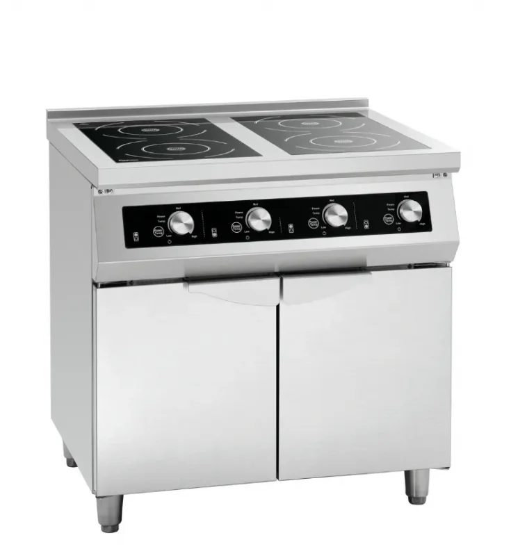 Vente Flash Four à induction électrique en inox avec 4 zones de cuisson - 800x700x860 mm