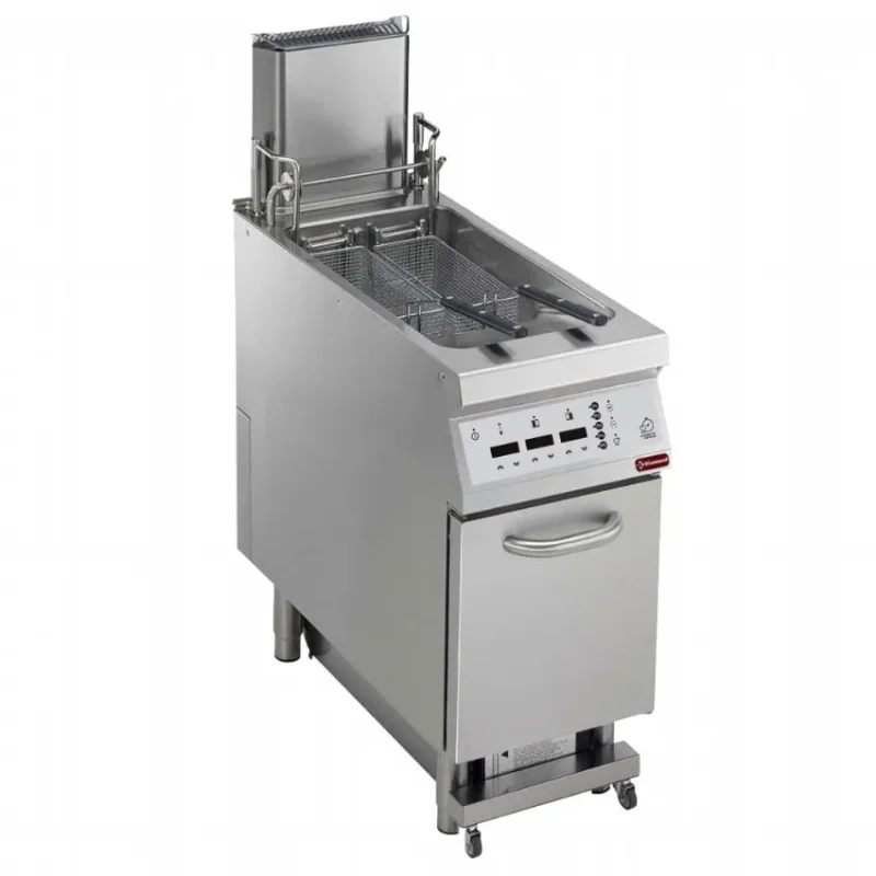 Friteuse électrique professionnelle digitale sur coffre avec filtrage huile cuve 23 litres Solde