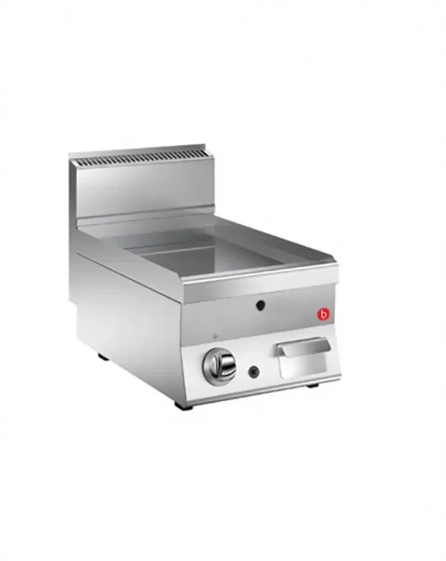 Plaque à snacker gaz en inox avec 1 plaque lisse chromée dur 396x555 mm Prix Réduit
