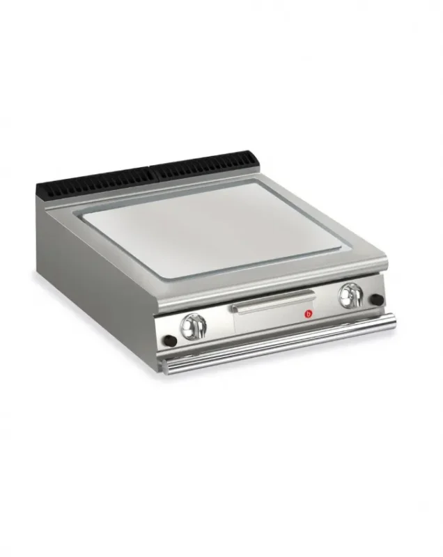 Nouvelle Collection Plancha gaz professionnelle à poser avec 1 plaque lisse larg. 800 mm - 705x490 mm