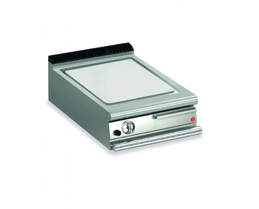 Quantité Limitée Plancha professionnelle au gaz à poser avec 1 plaque lisse en chrome dur - 505x490 mm