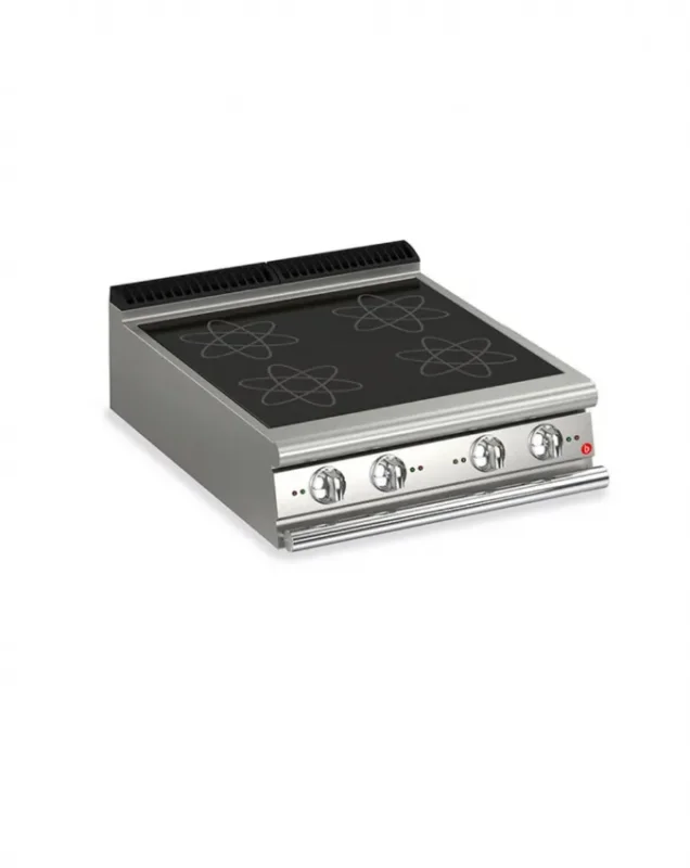 Plaque de cuisson à induction avec 4 zones de chauffe - largeur 800 mm Haute Qualité