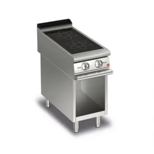 Wok à induction pro en inox avec 2 zone de chauffe - 400x900x870 mm Bon Plan