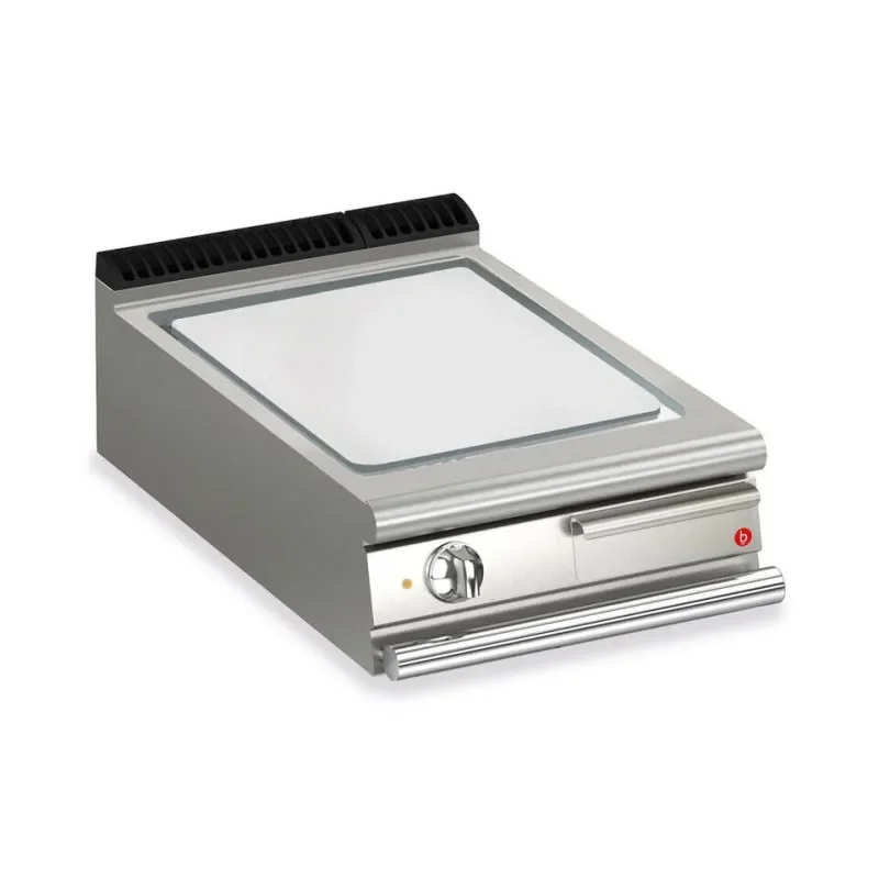 Plancha électrique en inox à poser avec 1 plaque lisse chromée dur - 505x490 mm Seulement Aujourd’hui
