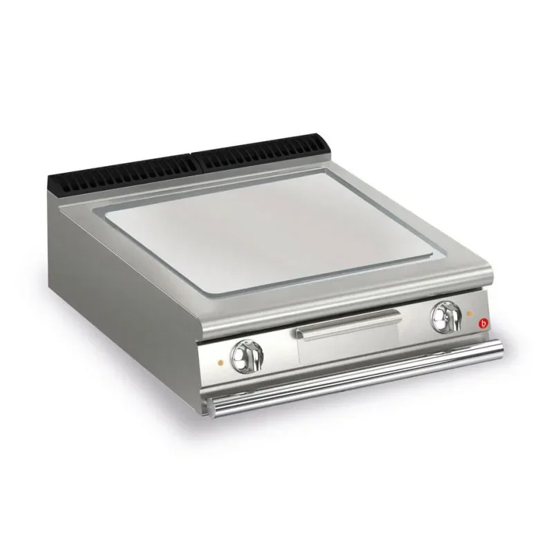 Bon Marché Plancha à poser électrique avec 1 plaque lisse en chrome dur - 705x490 mm