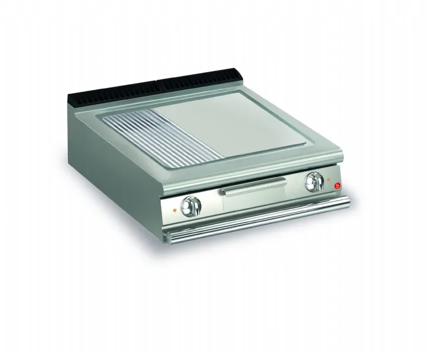 Seulement Aujourd’hui Plancha électrique à poser 1 plaque 1/3 rainurée en chrome dur - 705x490