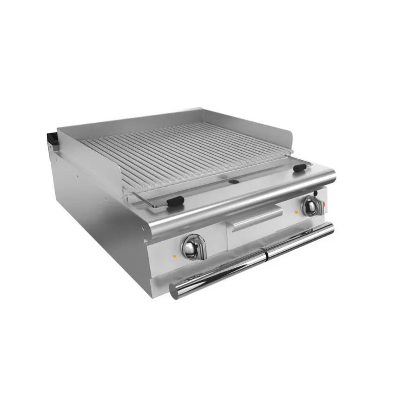 Super Prix Plaque à snacker électrique professionnelle à poser avec grille de cuisson en font - 790x490 mm