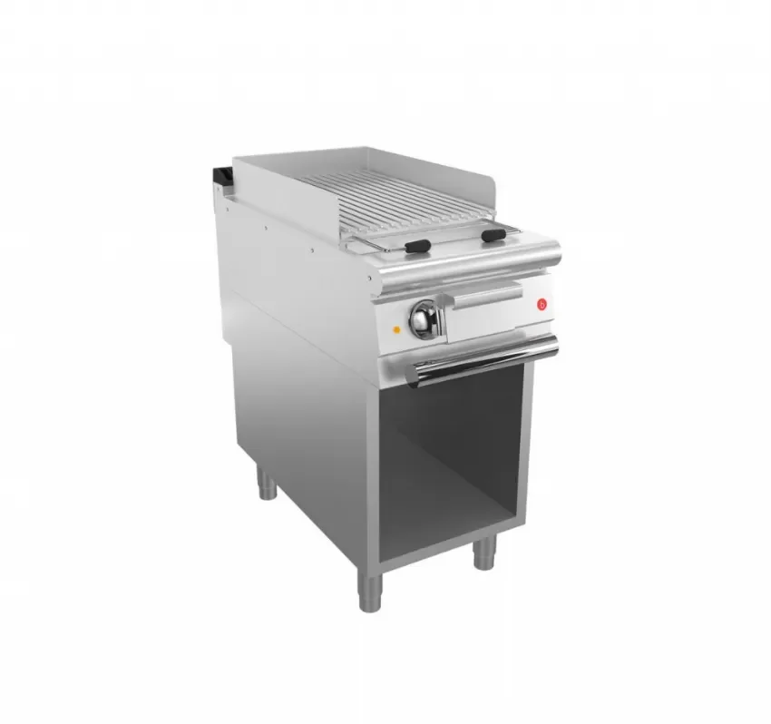 Grillade électrique sur coffre professionnelle en pierres de lave pour viande et poisson - 390x490 mm Haute Qualité