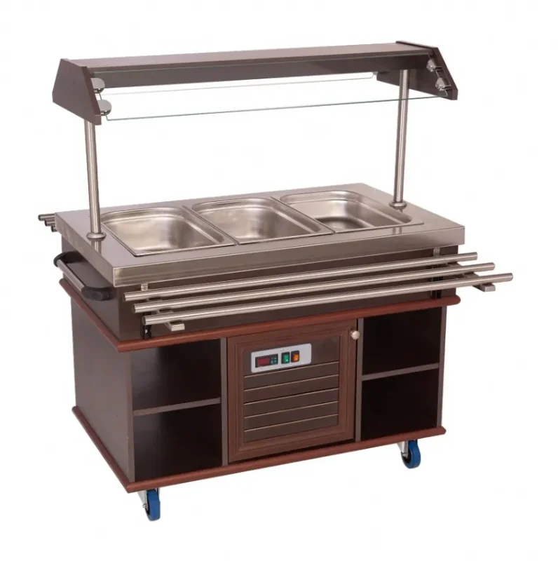Nouvel Arrivage Buffet chaud 230v en inox pour 3 bacs gn 1/1 - 1200x700x1400 mm