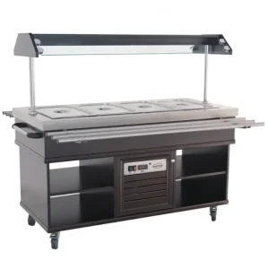 Achat Immédiat Buffet chaud en acier inoxydable 230v pour 4 bacs gn 1/1 - 1500x700x1400 mm