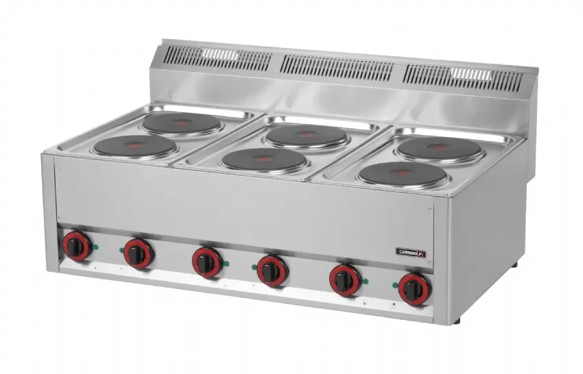 Seulement Aujourd’hui Fourneau électrique à poser 6 feux avec puissance 12 kw triphasée inox